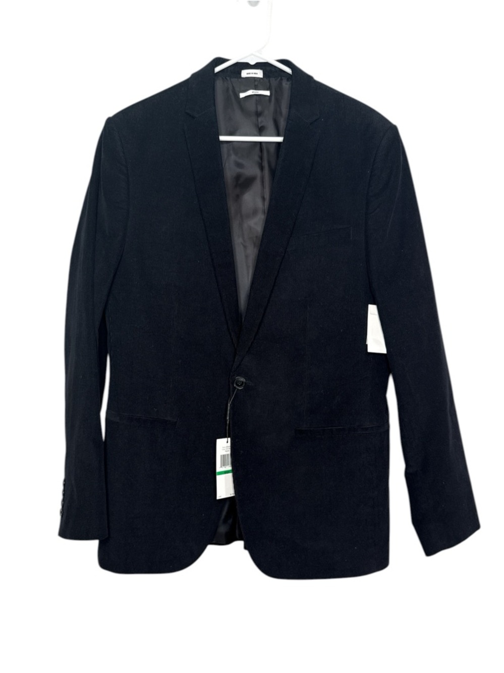 Calvin Klein Men's Slim Fit Black Cotton Blazer Jacket NWT Large